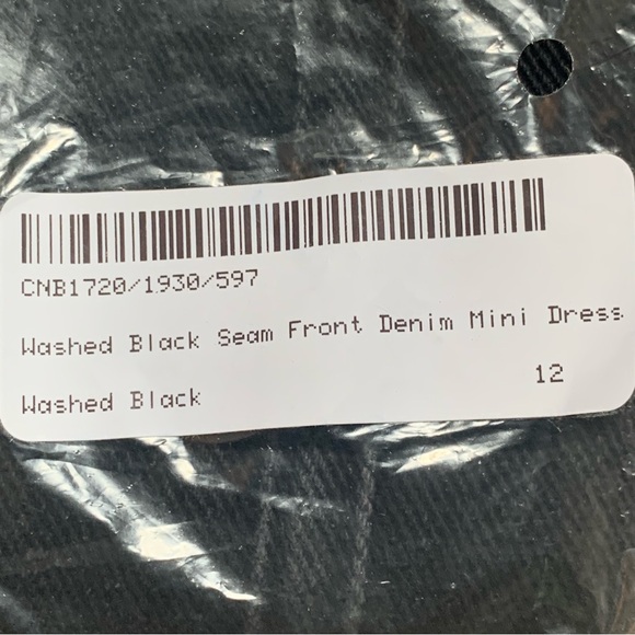PrettyLittleThing Washed Black Seam Front Denim Mini Dress USA 8 , UK 12 Black - Picture 10 of 14